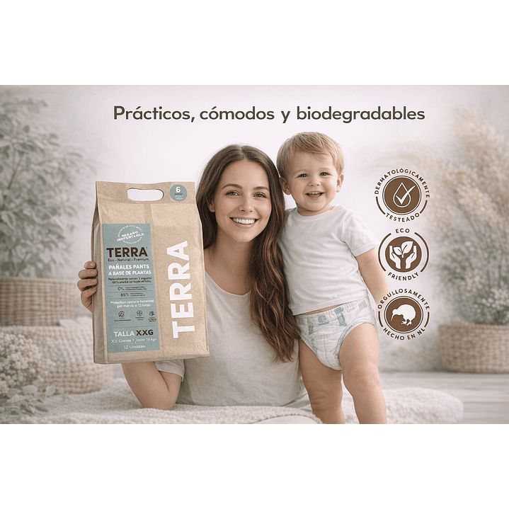  Pañales Terra Pants Biodegradables Talla XXG  X12 Caja X8 5