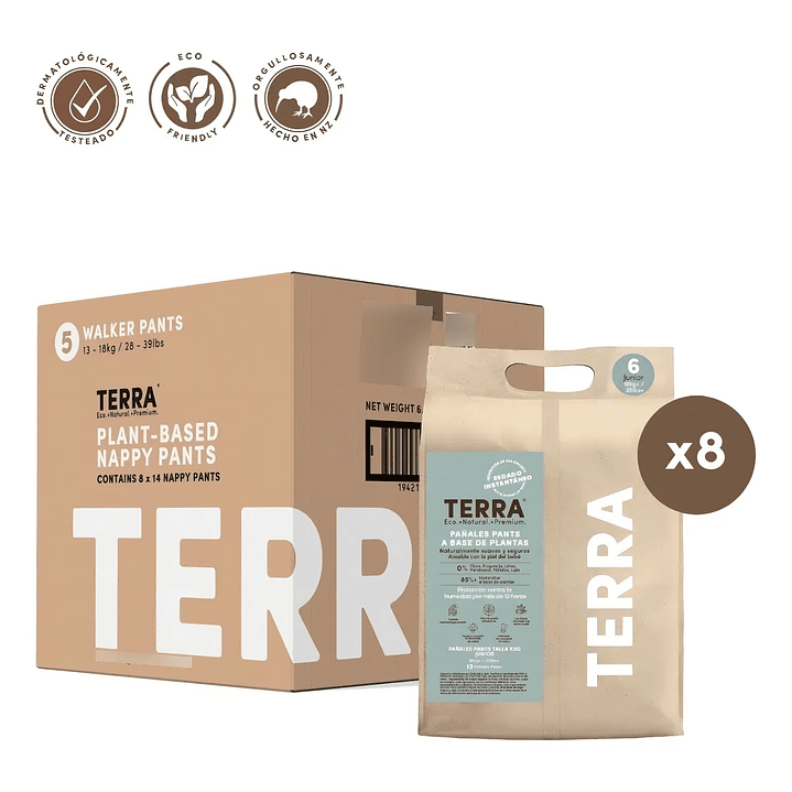  Pañales Terra Pants Biodegradables Talla XXG  X12 Caja X8 1