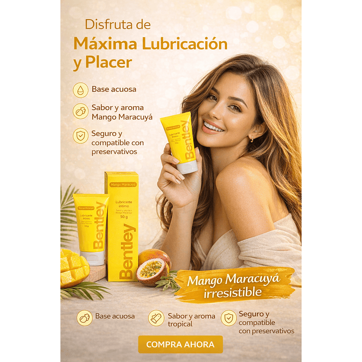 Bentley Gel Lubricante Intimo Mango Maracuyá 50g Pack x2 8