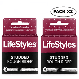 Preservativos Lifestyles Rough Rider x3 Pack x2