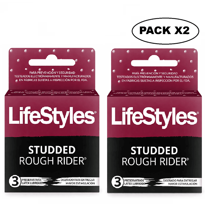 Preservativos Lifestyles Rough Rider x3 Pack x2 1