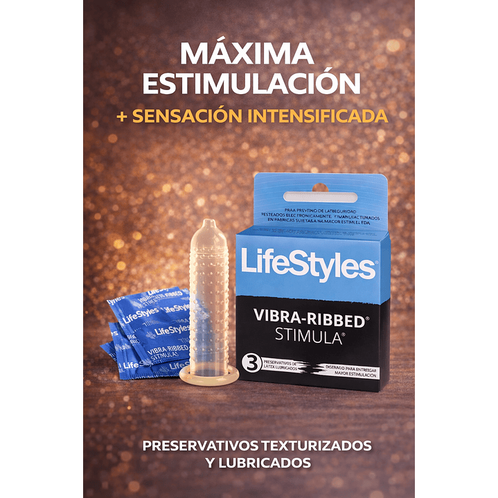 Preservativos Vibra Ribbed Stimula x3 Unidades Pack x2 6