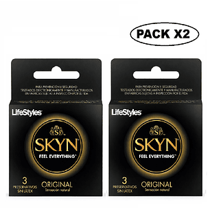 Preservativos Lifestyles Condones Skyn Original Sin Látex X3 Pack x2