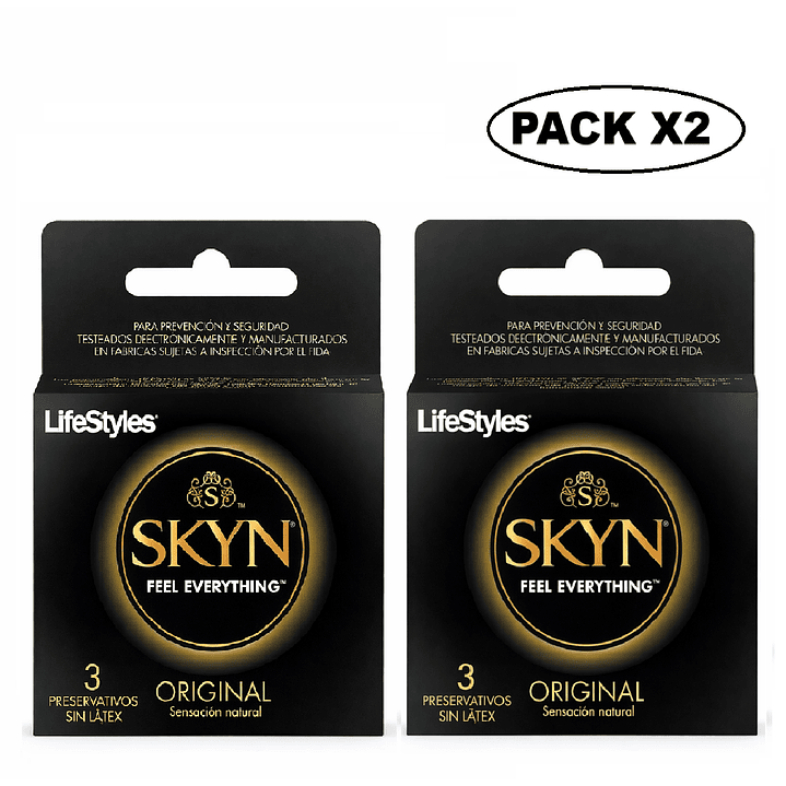 Preservativos Lifestyles Condones Skyn Original Sin Látex X3 Pack x2 1
