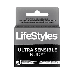 Preservativos  Lifes Style Ultra  Sensible Nuda X3 Unidades 
