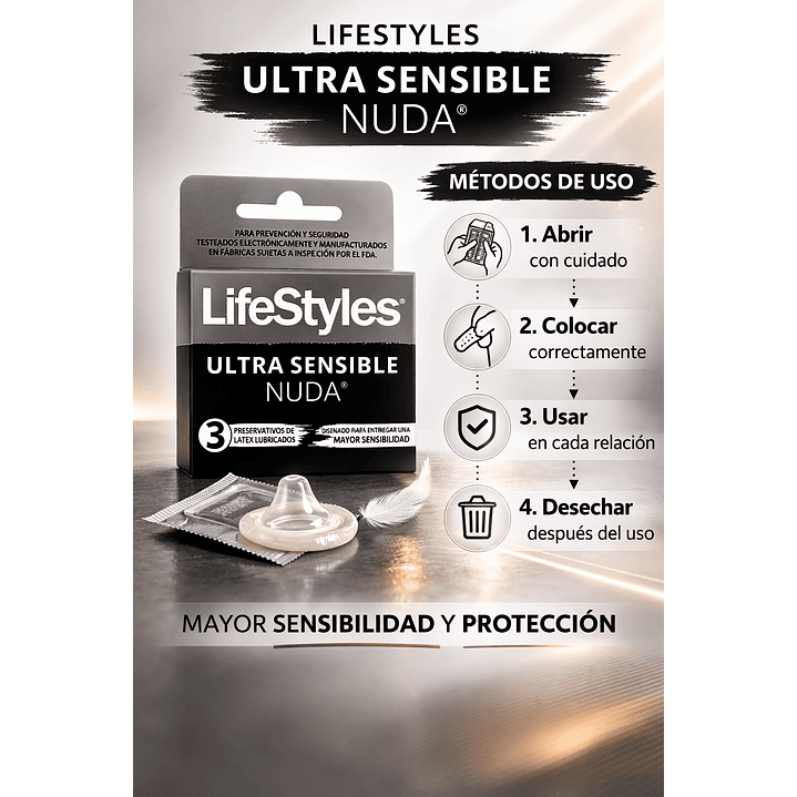Preservativos  Lifes Style Ultra  Sensible Nuda X3 Unidades Pack x2 4
