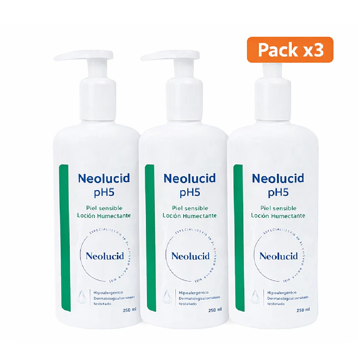 Neolucid Loción Humectante Hipoalergénica Ph5 250ml Pack x3 1