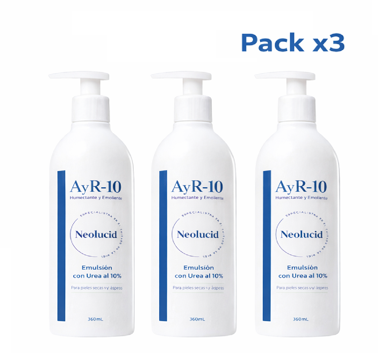 Neulocid Ayr Emulsión Humectante Con Urea 10% 360ml Pack x3