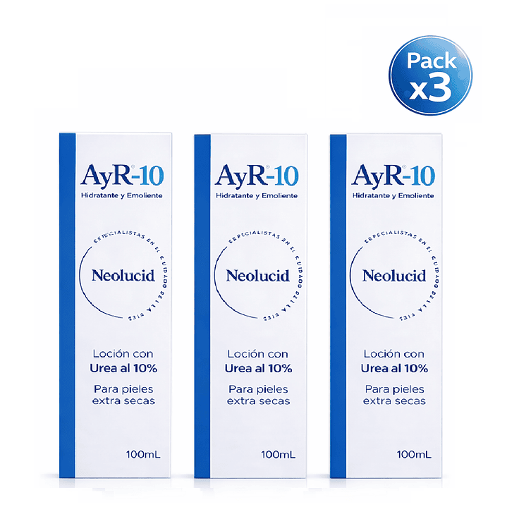 Neolucid Ayr-10 100 Ml – Loción Hidratante con Urea 10% Para Piel Seca Pack x3 2