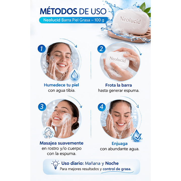 Neolucid Barra Piel Grasa 100g Limpieza Facial 3