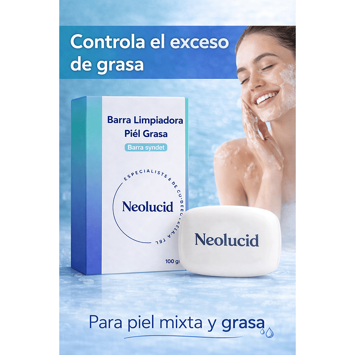 Neolucid Barra Piel Grasa 100g Limpieza Facial Pack x3 5