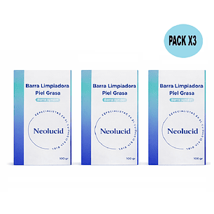 Neolucid Barra Piel Grasa 100g Limpieza Facial Pack x3