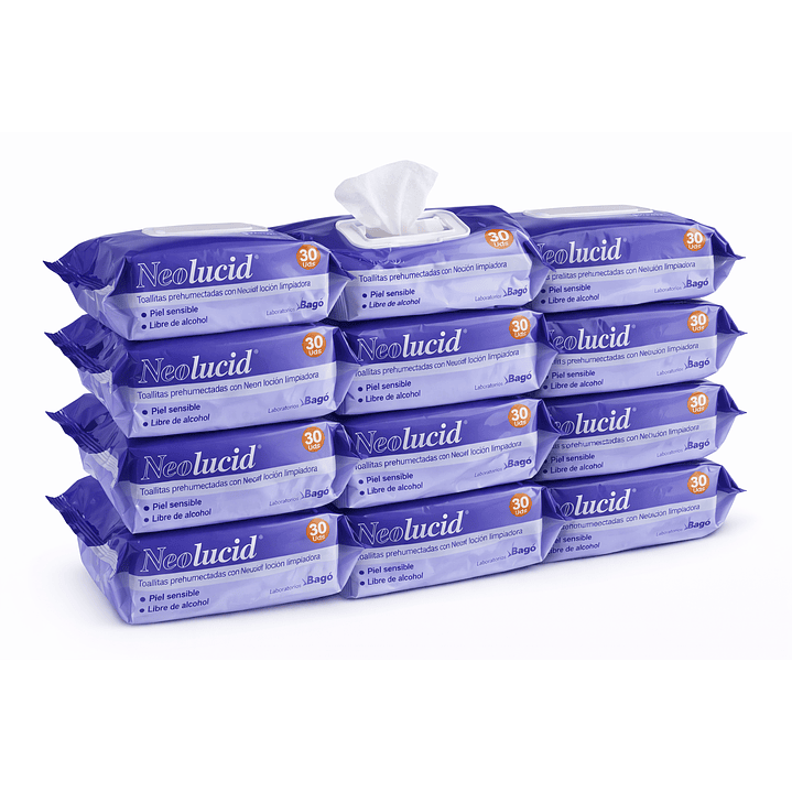 Neolucid Toallas Prehumectadas Loción Limpiadora Pack X12 2