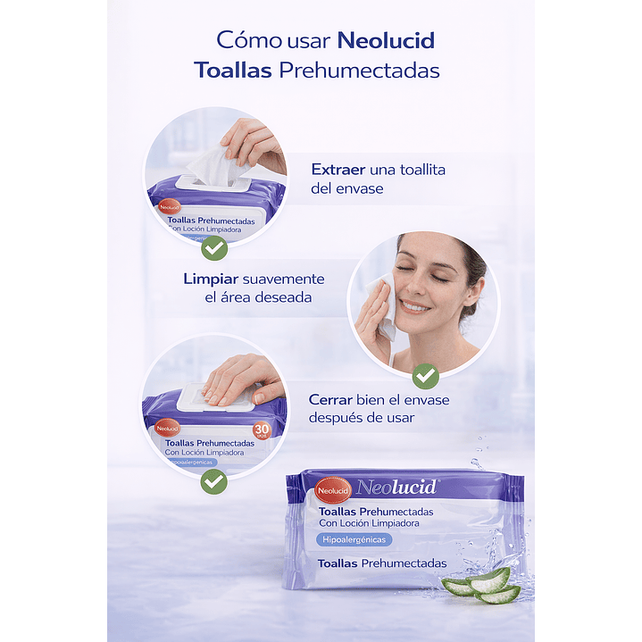 Neolucid Toallas Prehumectadas  Loción Limpiadora Caja X24 6