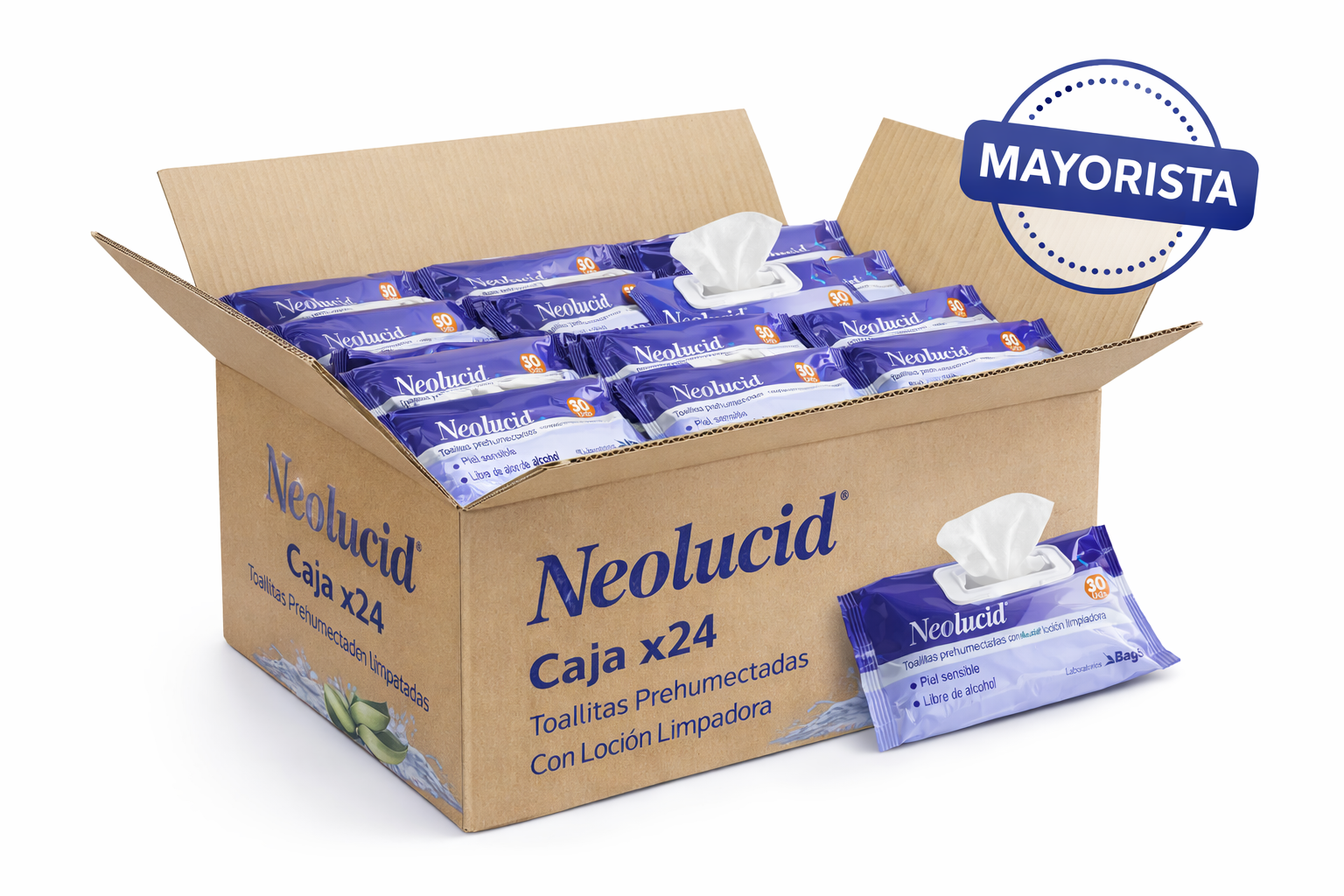 Neolucid Toallas Prehumectadas Loción Limpiadora Caja X24