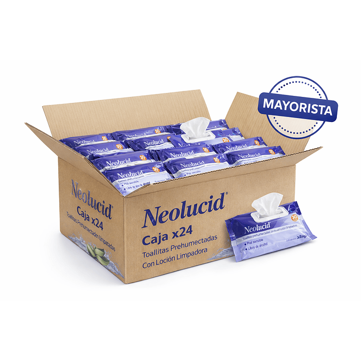 Neolucid Toallas Prehumectadas  Loción Limpiadora Caja X24 1