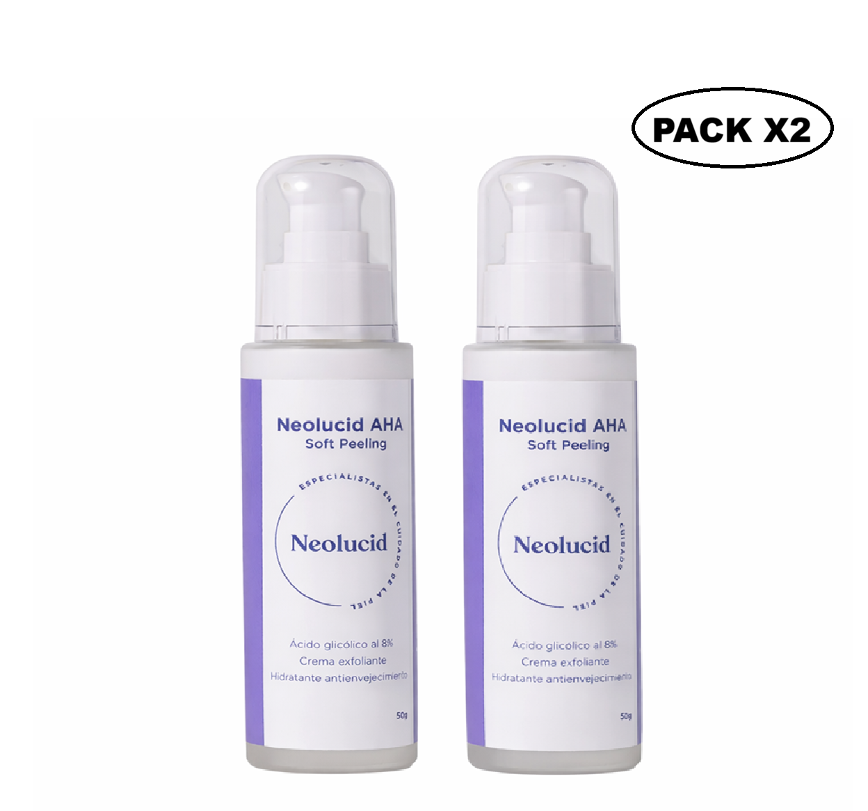 Neolucid Aha Sof Peeling Acido Glicolico 8% Exfoliante 50g Pack x2