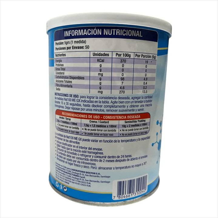 Nat 100 Módulo Espesante De Alimentos Gx 250g Pack x5 4