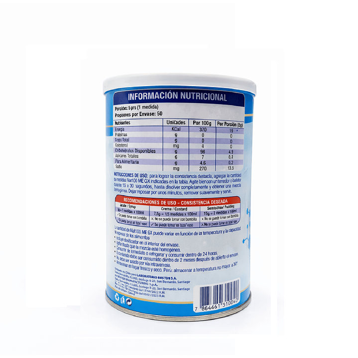 Nat 100 Módulo Espesante De Alimentos Gx 250g  Caja  x10 3