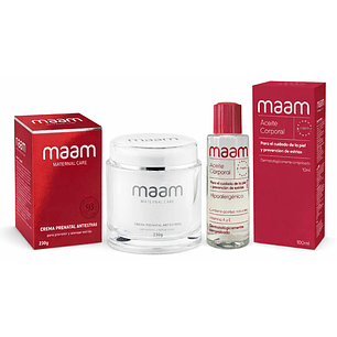 Pack Maam Crema Prenatal 230g + Aceite Antiestrías 100ml | Prevención Estrías Embarazo