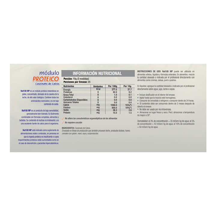 Nat 100 Modulo Proteico 250g Caja x10 4
