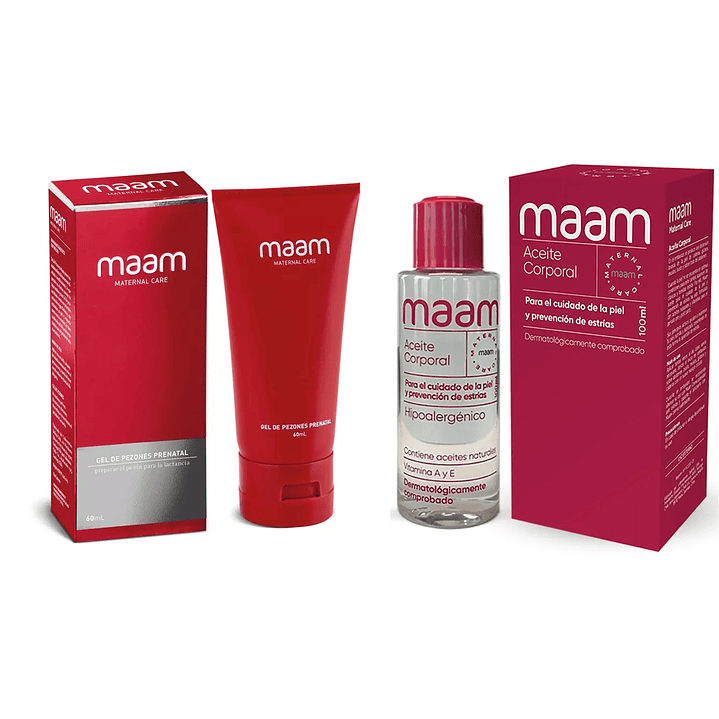 Pack Maam Aceite Antiestrías 100ml + Gel Pezones 60ml  1