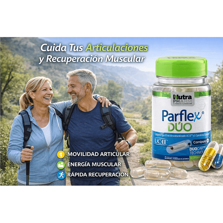 Parflex Duo X 60 Caps – Colágeno Tipo II + L-Carnitina | Salud Articular y Muscular 4