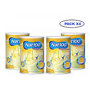 Nat 100 Triple Fibra Sabor Vainilla 900g Pack x4