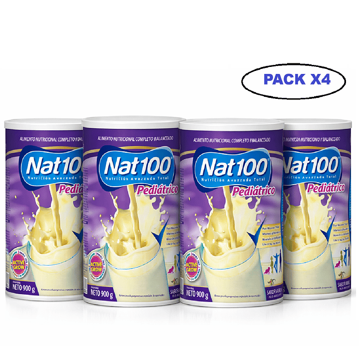 Nat100 Pediátrico | Suplemento Nutricional Infantil 900g Pack x4 1