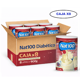 Nat 100 Diabético 900 G. Sabor Vainilla Caja x8