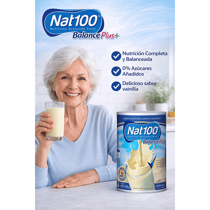 Nat 100 Balance Plus 900g Sabor Vainilla 5
