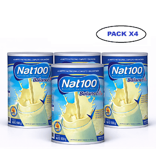 Nat 100 Balance Plus 900g Sabor Vainilla Pack x4