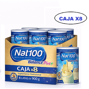 Nat 100 Balance Plus 900g Sabor Vainilla Caja x8