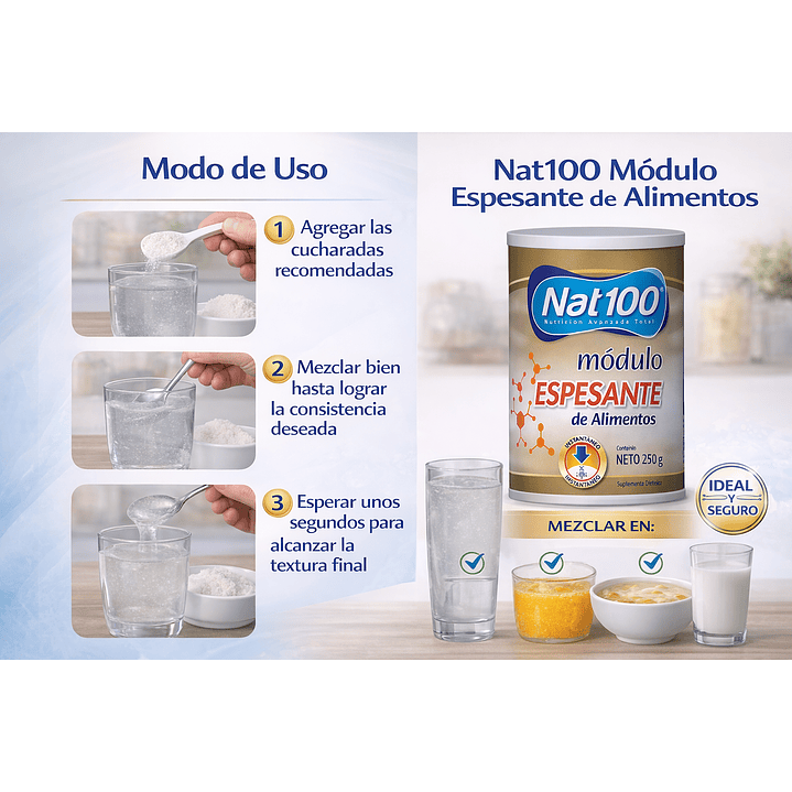 Nat 100 Módulo Espesante De Alimentos Sabor Neutro 250g  Caja x10 6