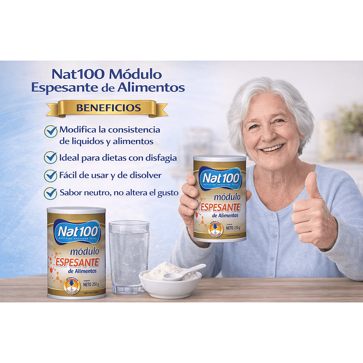 Nat 100 Módulo Espesante De Alimentos Sabor Neutro 250g  Caja x10 7