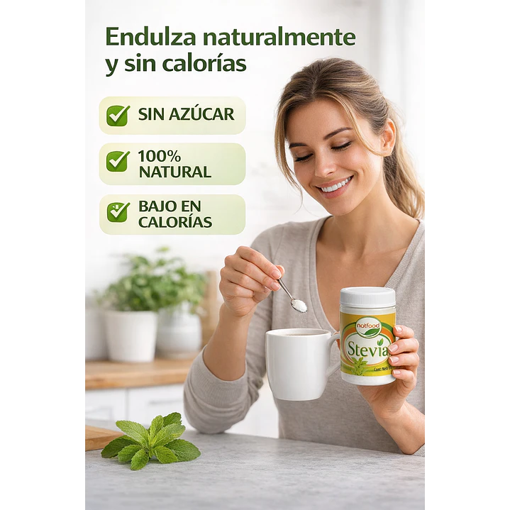 Stevia Endulzante Natural En Polvo Natfood 80g 4
