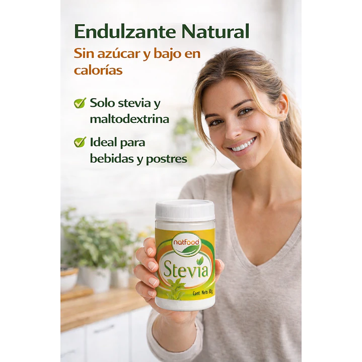 Stevia Endulzante Natural En Polvo Natfood 80g 6