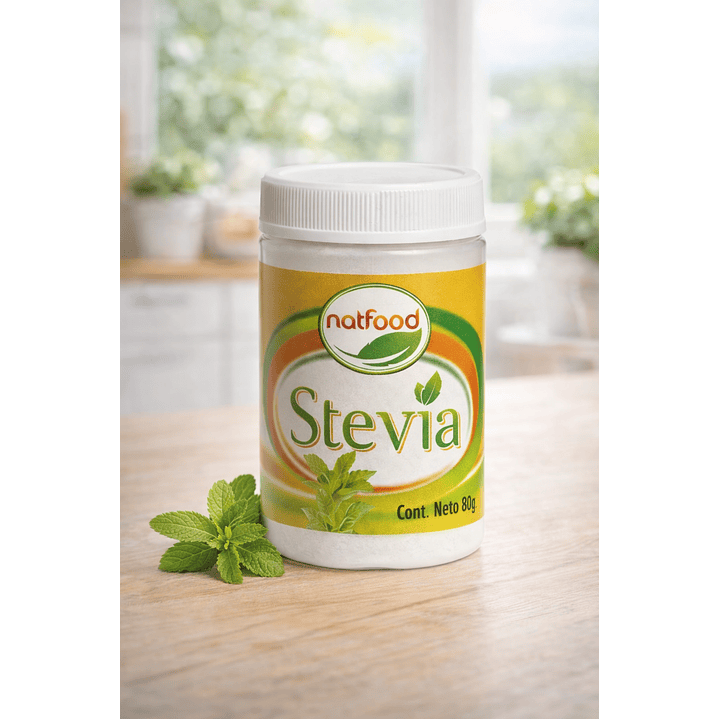 Stevia Endulzante Natural En Polvo Natfood 80g Pack X2  7