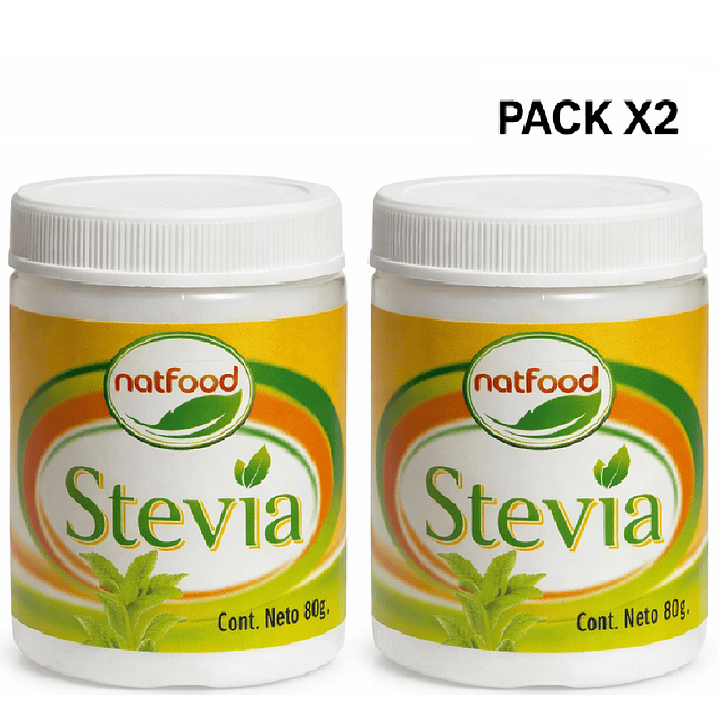 Stevia Endulzante Natural En Polvo Natfood 80g Pack X2  1