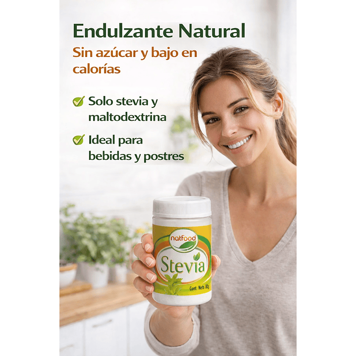 Stevia Endulzante Natural En Polvo Natfood 80g Pack X6 4