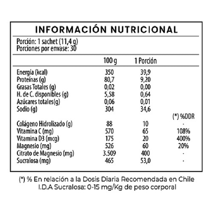 Cólageno + Citrato de Magnesio + Vitamina C + Vitamina D3 Sabor Durazno Caja x30 Sobres Pack x3 4