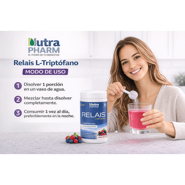 Relais Citrato De Magnesio Sabor Berries 30 Porciones Nutrapharm 4