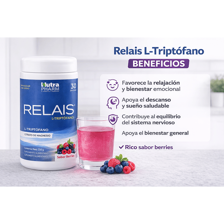 Relais Citrato De Magnesio Sabor Berries 30 Porciones Nutrapharm 3