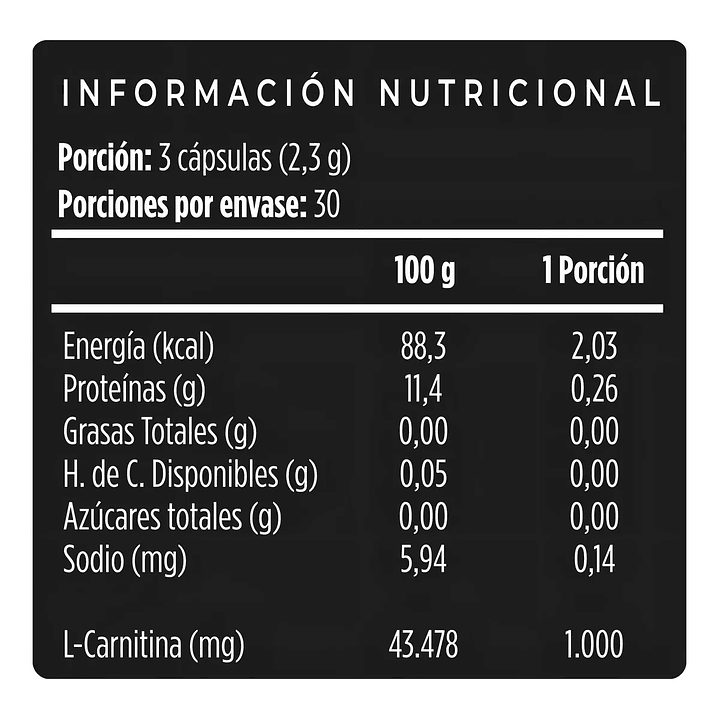 L-Carnitina 1000 mg 90 Cápsulas Nutrapharm 3