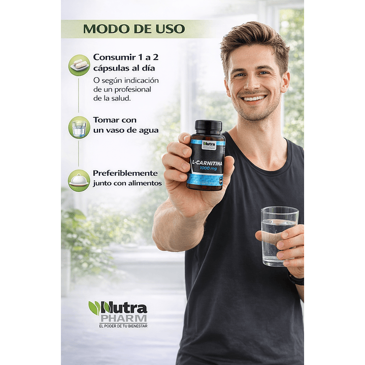 L-Carnitina 1000 mg 90 Cápsulas Nutrapharm 4