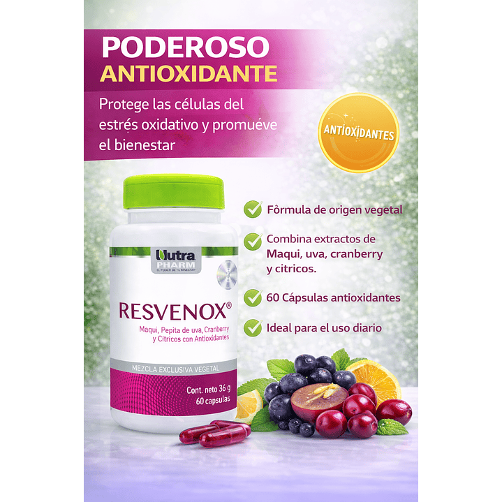 Resvenox Antioxidante 60 Cápsulas 7