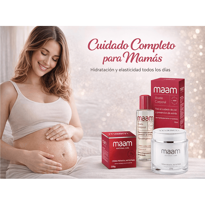 Kit Completo Maam 5 Productos Reafirmante Antiestrias Embarazo 4
