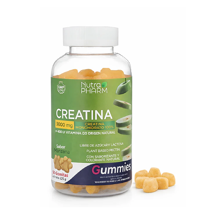 Creatina Gummies 90 Gomitas + Vit D Nutrapharm Manzana Manzana 2