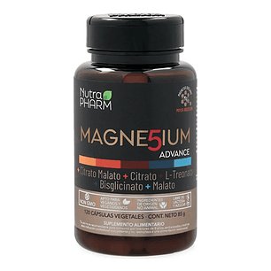 Nutrapharm Magnesium Advance 120 Caps 5 Magnesios Quelados Sabor Sin Sabor