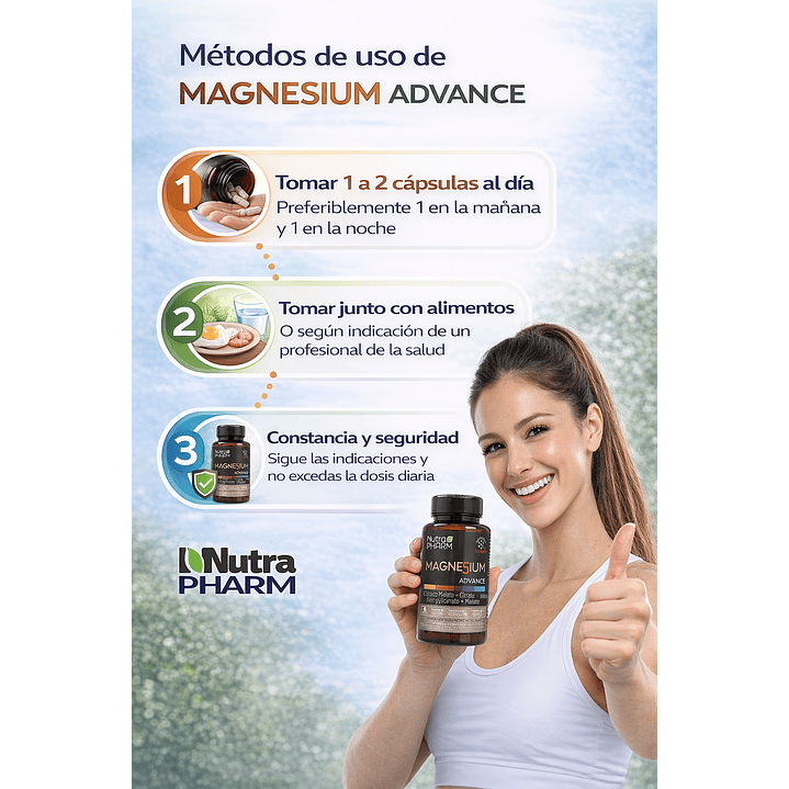 Nutrapharm Magnesium Advance 120 Caps 5 Magnesios Quelados Sabor Sin Sabor 5
